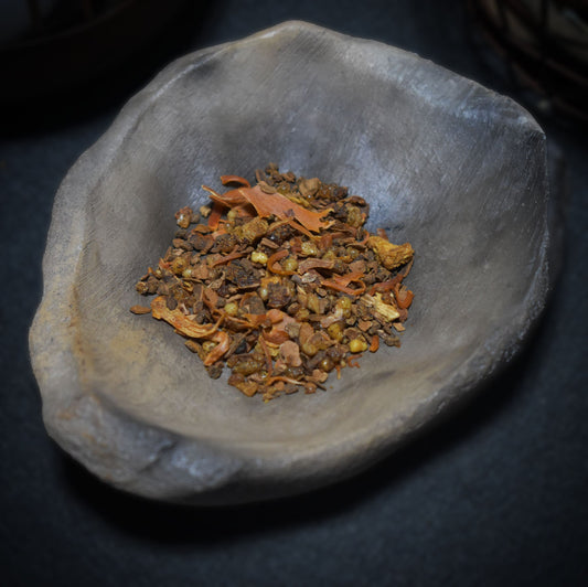 Weihnachtliche Räuchermischung - Naturrein, 30ml Glas mit Korken -Muskatblüte, Nelke, Zimtrinde, Myrrhe - Art.Nr.: RMA002