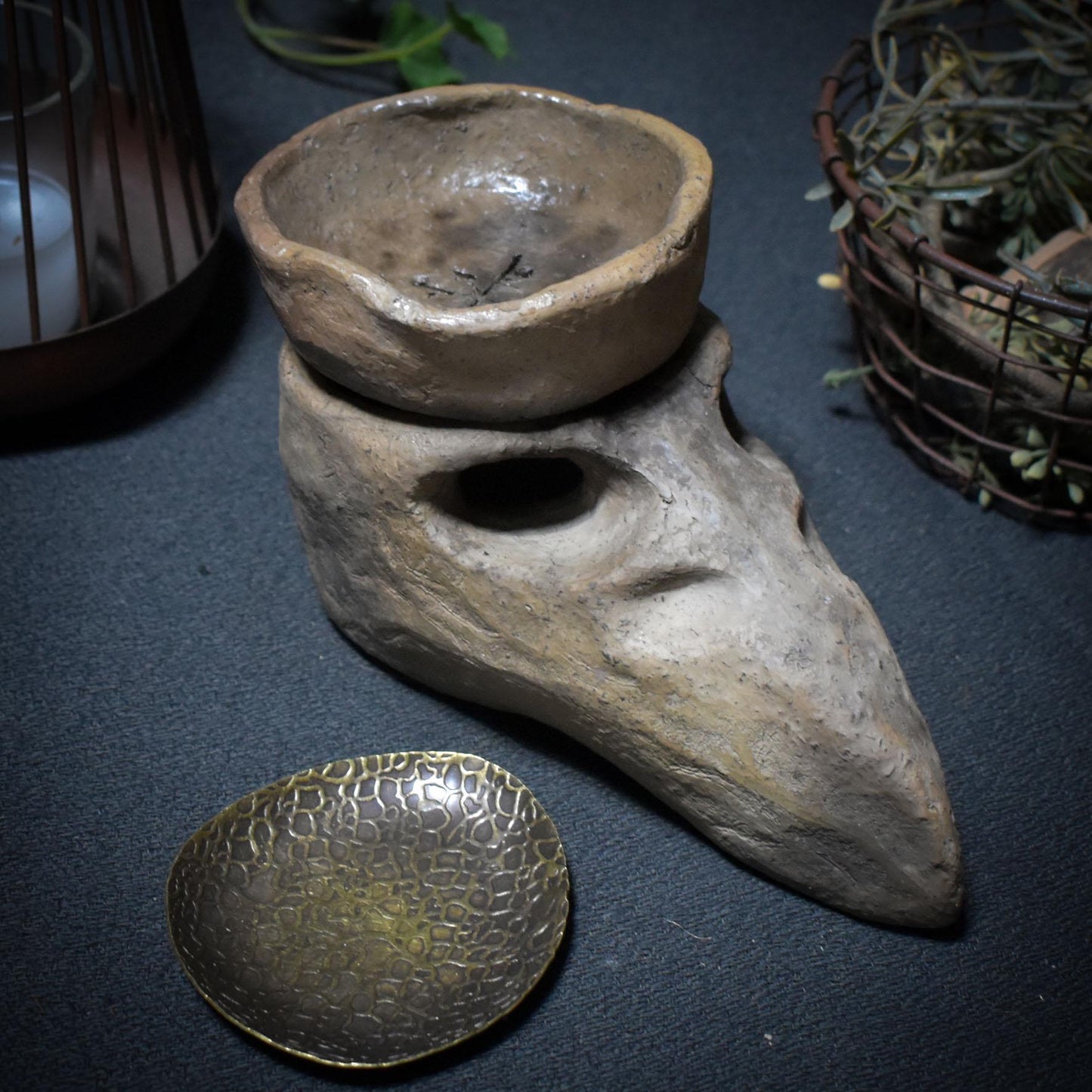 Flug der Elemente – 4in1 Räuchergefäß in Adlerkopf-Form - Duftlampe/Teelichhalter/Räucherstövchen/Räucherschale - Art.Nr.:RÄG045