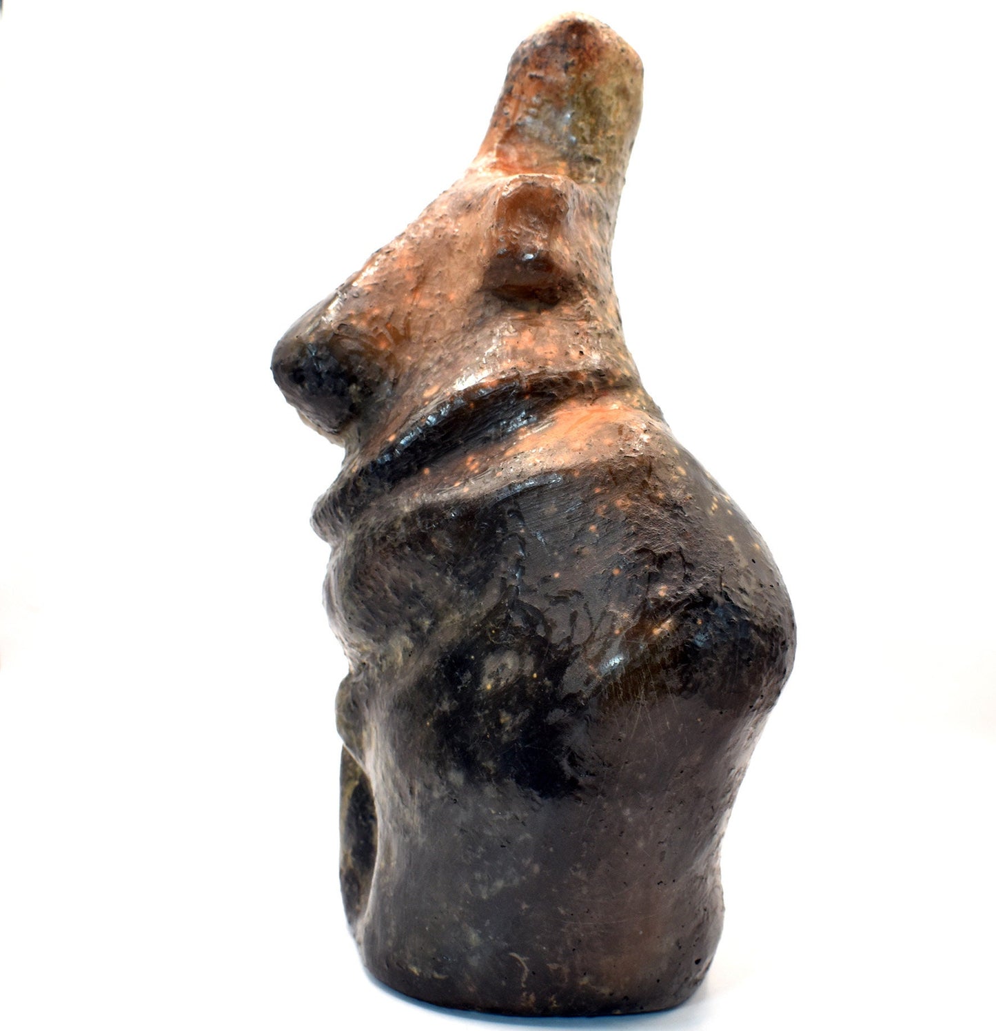 prähistorisch inspirierte Venus Skulptur - Spirituelle Dekoration aus Ton im Rauchbrand vollendet - individuelles Wohnambiente