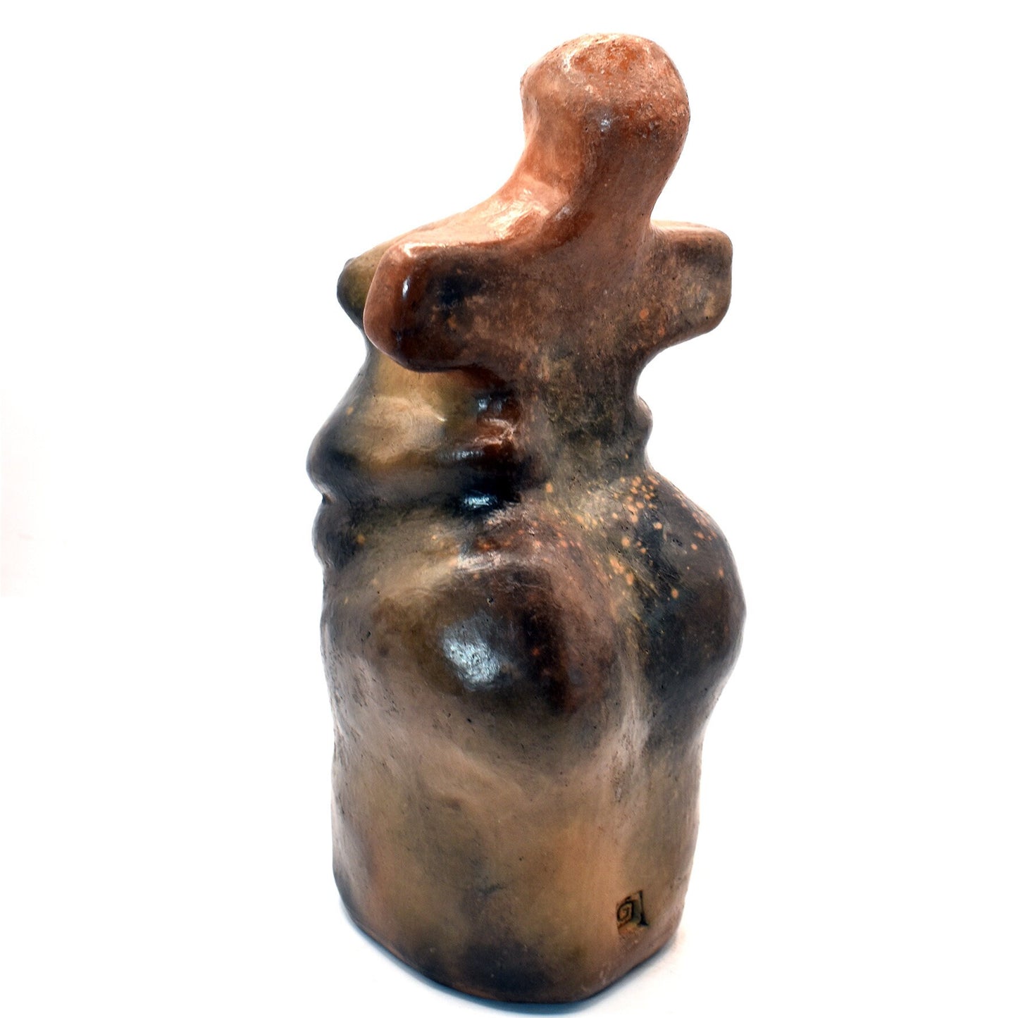 Handgefertigte Venus Statue aus Ton – Rauchbrandkunstwerk symbolisierend das Matriarchat und die Fruchtbarkeit und Schwangerschaft