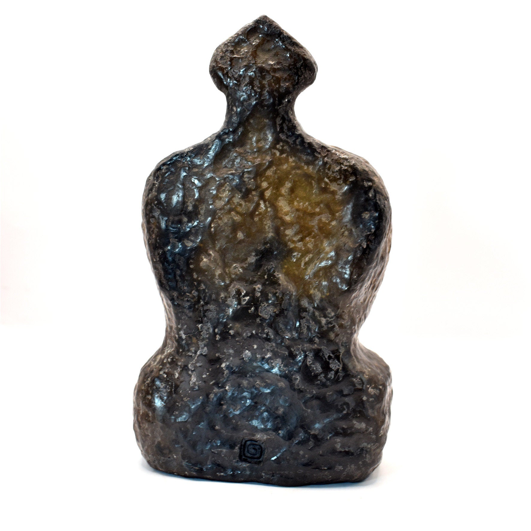 Venus Skulptur "Schönheit des Abendlandes" prähistorisch inspirierte Kunst aus Ton - im Rauchbrandverfahren veredelt - Matriarchat