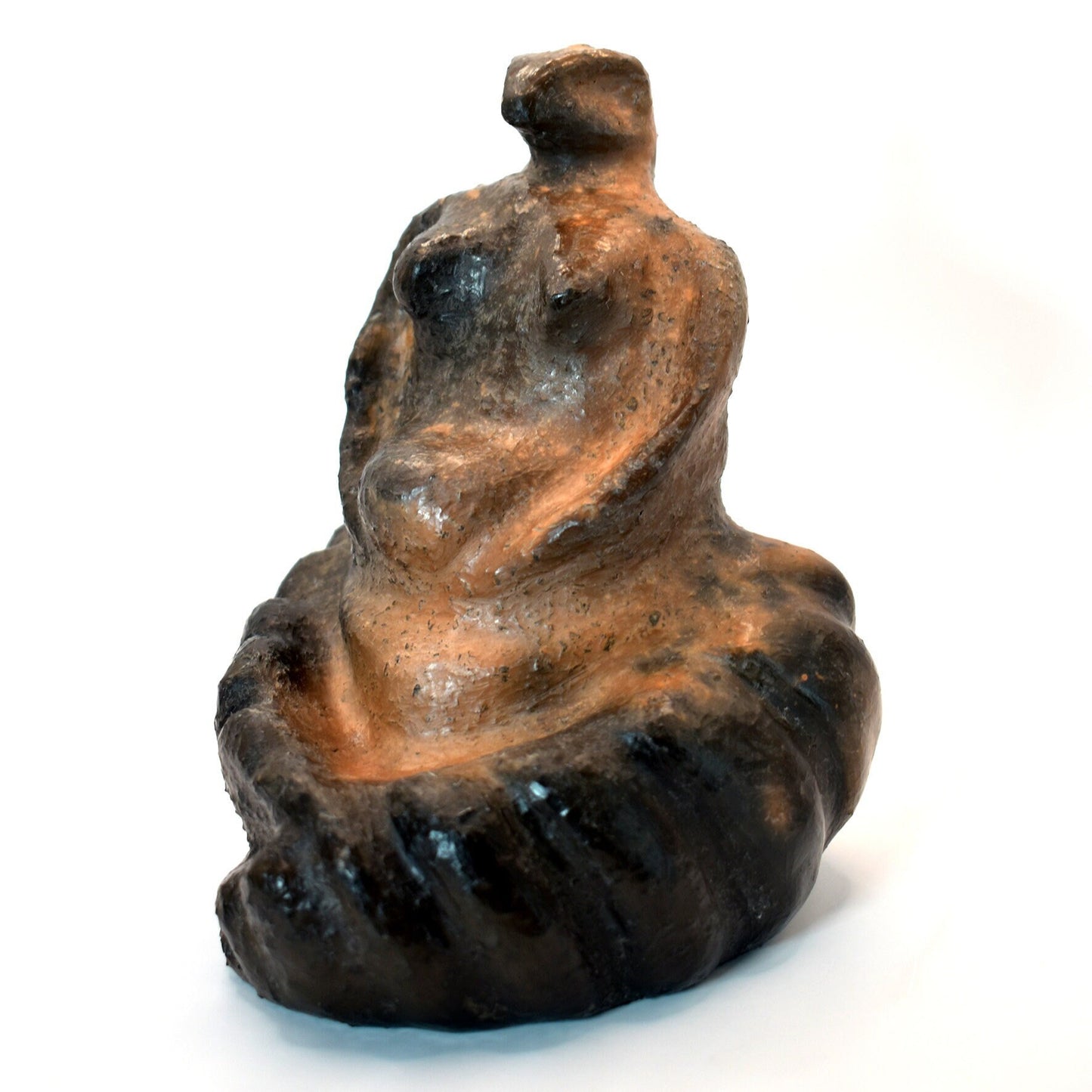 Handgefertigte Ton Skulptur der Schlangengöttin - Traditionelles Kunstwerk Symbol für Weisheit und Transformation