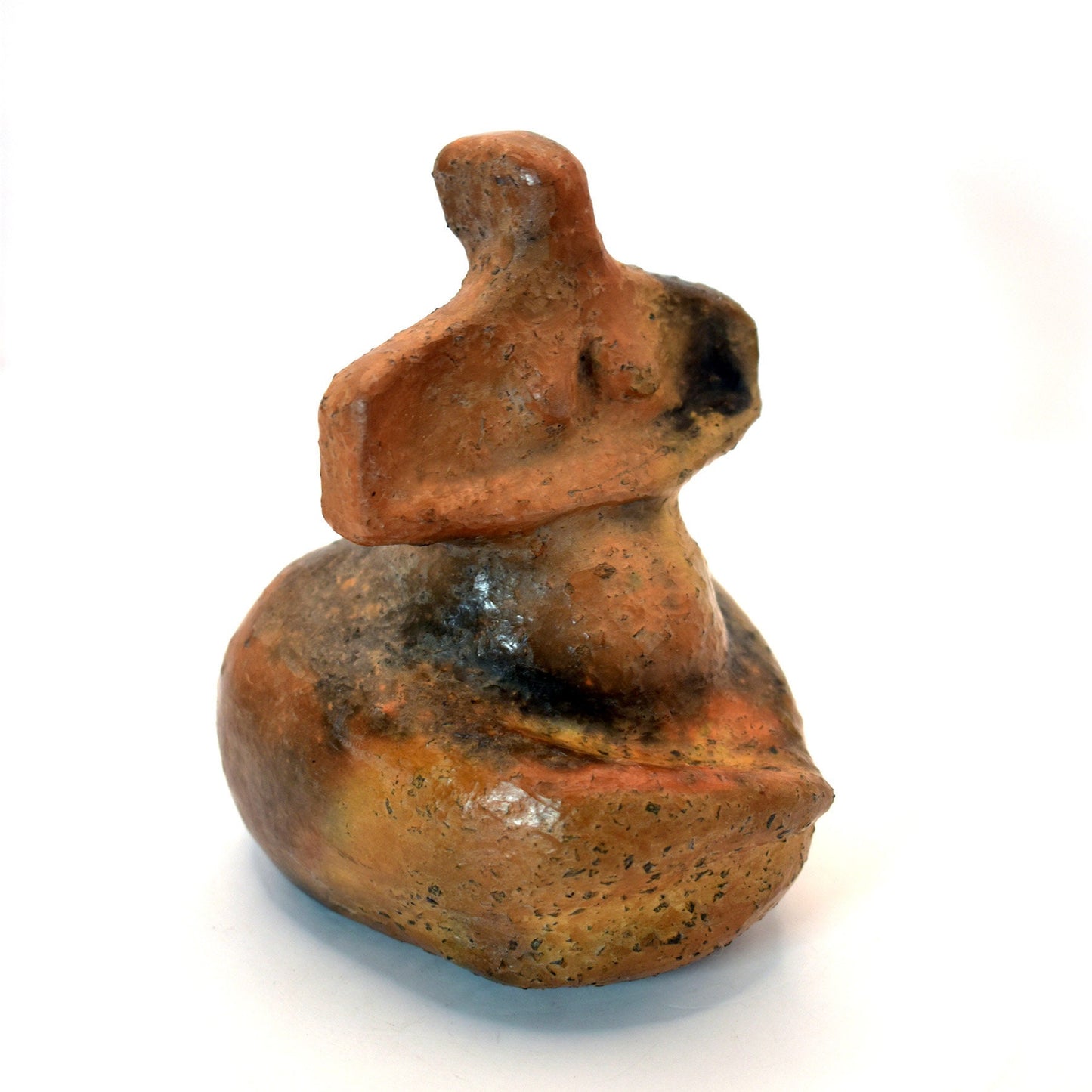 Handgefertigte Venus Statue aus Ton – im Rauchbrand veredelt stehend für Matriarchat & Fruchtbarkeit ideal als Geschenk für werdende Eltern