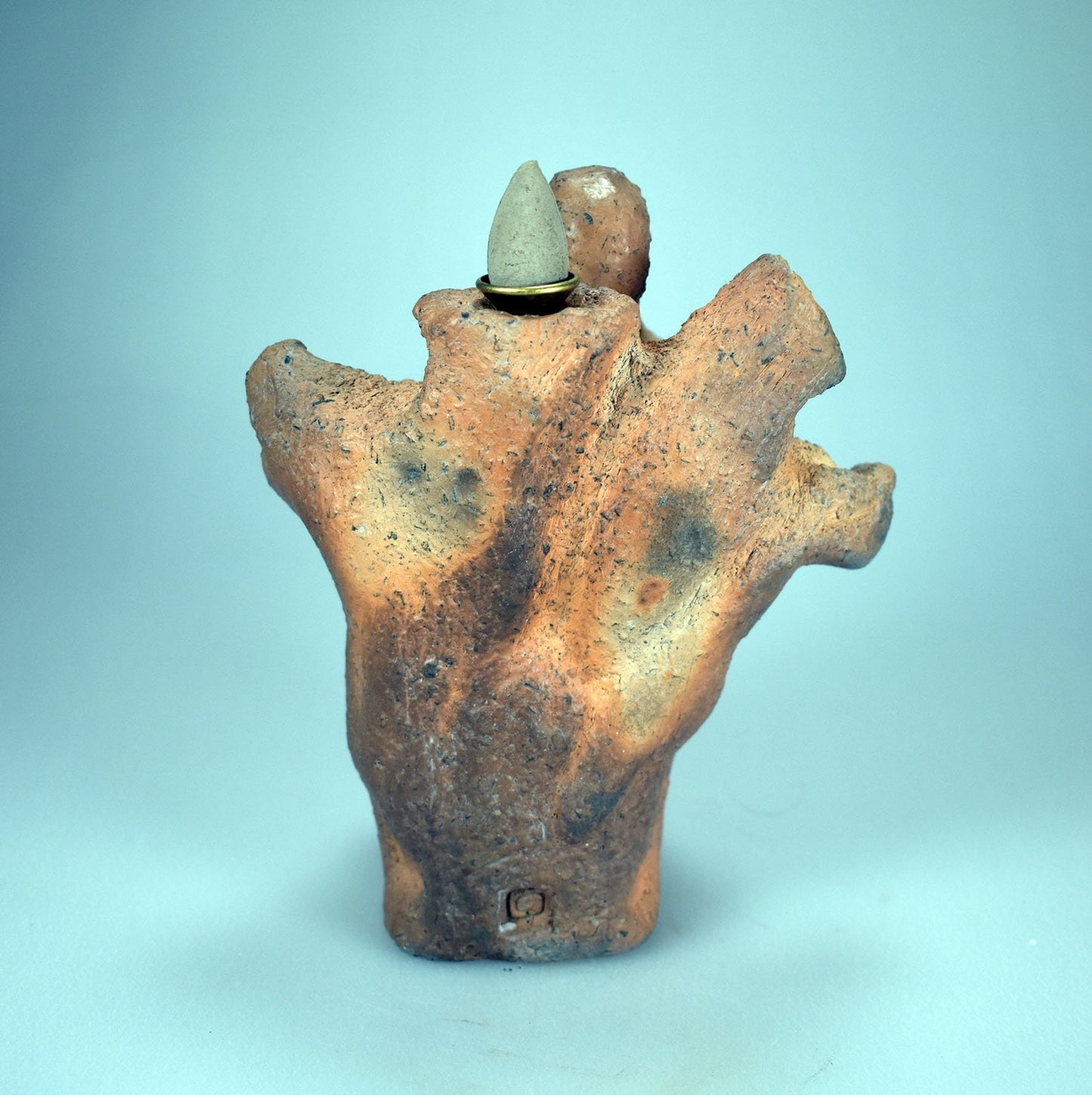 Mystische Baumgöttin Rückfluss Räucherkegelhalter aus Ton – Dekorative Naturgöttin Rauchbrand Töpferei