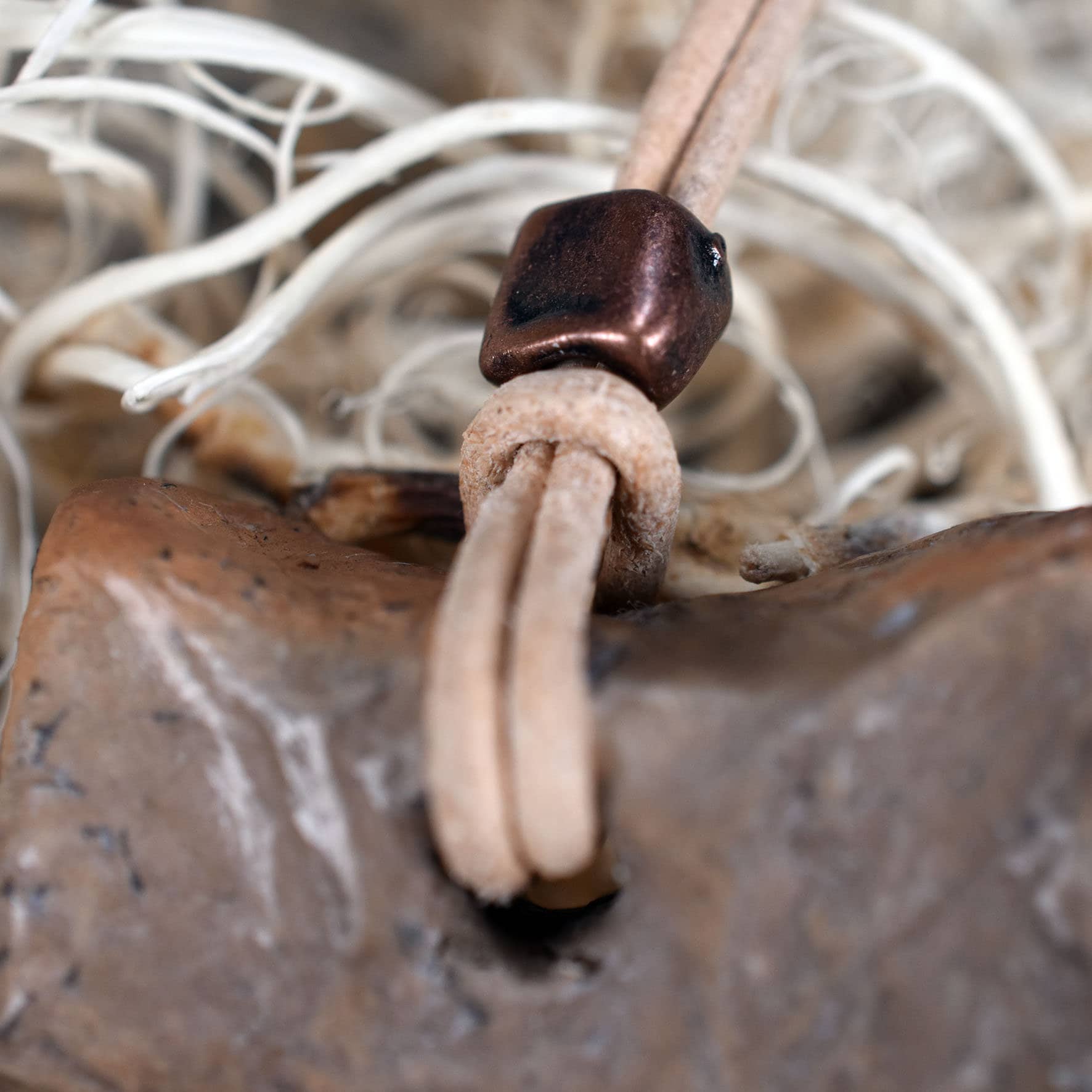 Einzigartiger Schamanen Talisman aus Rauchgebranntem Ton – Dein Spirituelles Krafttier Fuchs Amulett mit Leder- oder Baumwollband