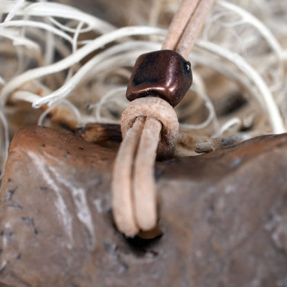 Einzigartiger Schamanen Talisman aus Rauchgebranntem Ton – Dein Spirituelles Krafttier Fuchs Amulett mit Leder- oder Baumwollband