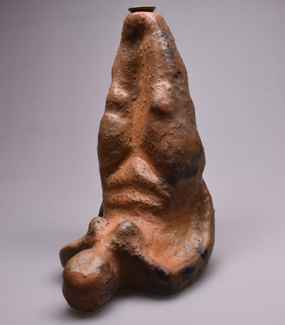 Rückfluss Räucherkegelhalter Sarvangasana Statue - aus Ton - im Rauchbrand gefärbt - Perfektes Geschenk für Yogis