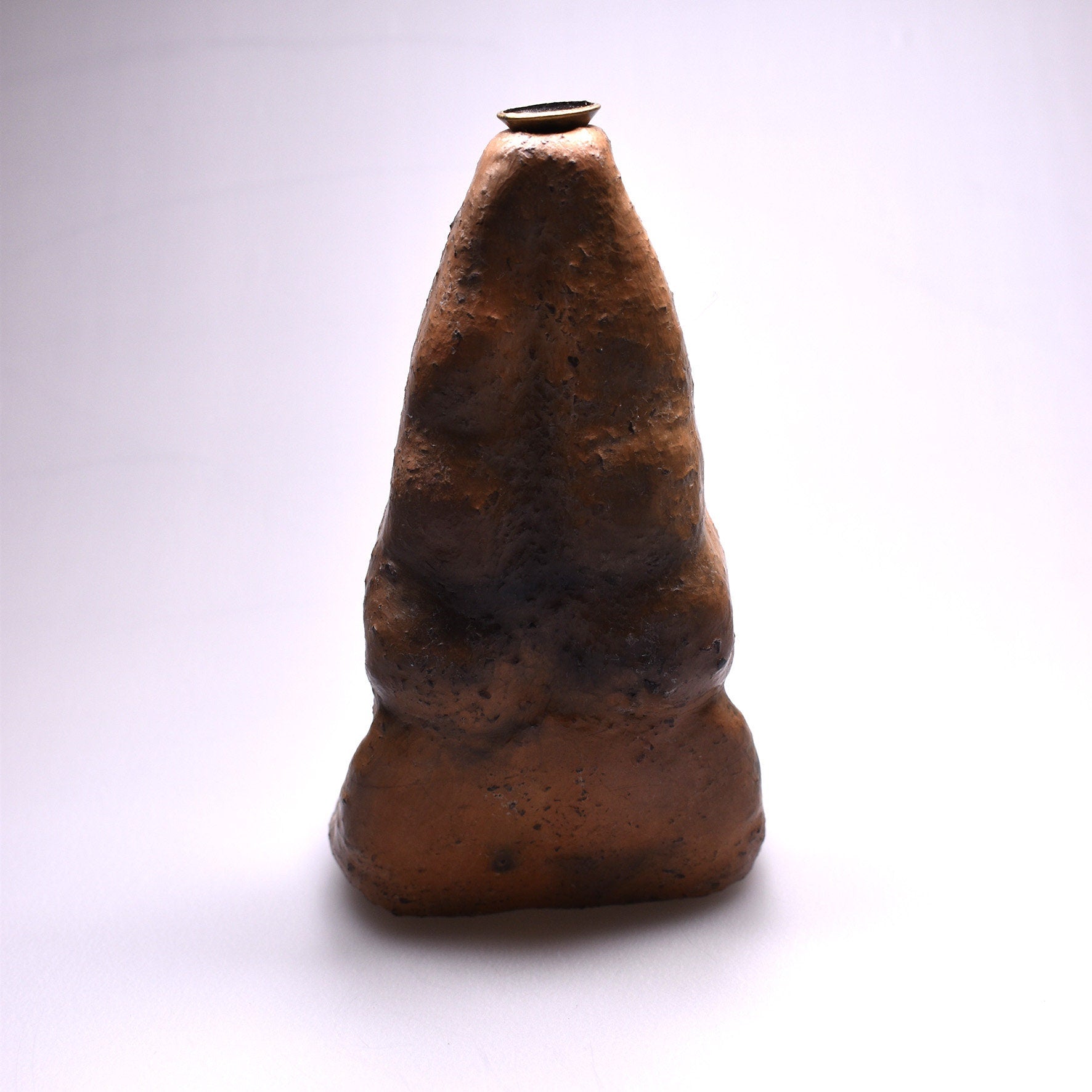 Rückfluss Räucherkegelhalter Sarvangasana Statue - aus Ton - im Rauchbrand gefärbt - Perfektes Geschenk für Yogis