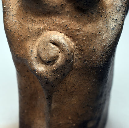 Mystische Göttin Spiralgöttin Skulptur - Magische Weiblichkeit aus Ton - im Rauchbrand vollendet - spirituelles Accessoire