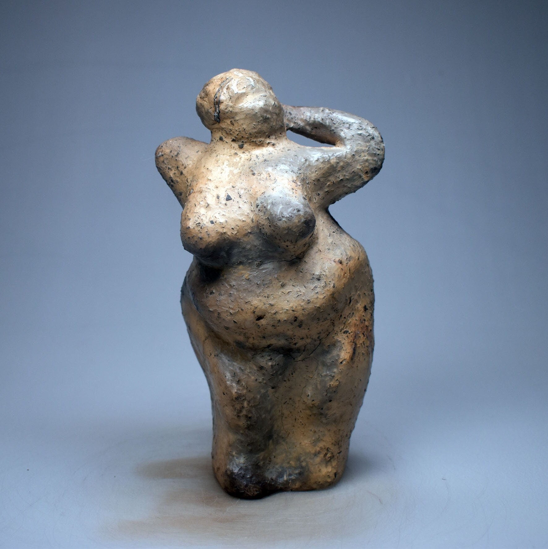 Venus von Willendorf Skulptur, moderne Interpretation Urgöttin, archaische Frauenfigur, spirituelle Altar Deko Ton SKU251