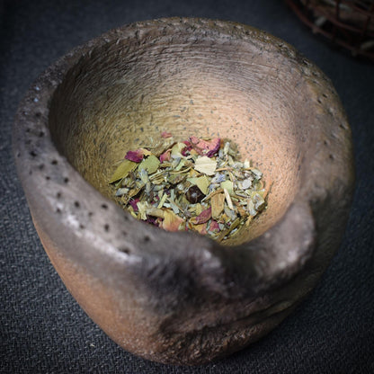 Rauchbrand-Räuchergefäß aus Keramik - Wicca und Ritualbedarf - Handgefertigtes traditionell gebranntes Altarzubehör