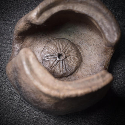 4-in-1 Objekt: Räucherstövchen, Räucherschale, Duftlampe und Teelichthalter - mit Jahreskreis Inlay - traditionelle Rauchbrandkunst