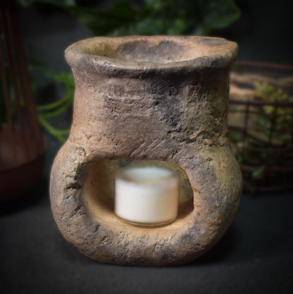 4-in-1 Objekt: Räucherstövchen, Räucherschale, Duftlampe und Teelichthalter - traditionelle Rauchbrandkunst