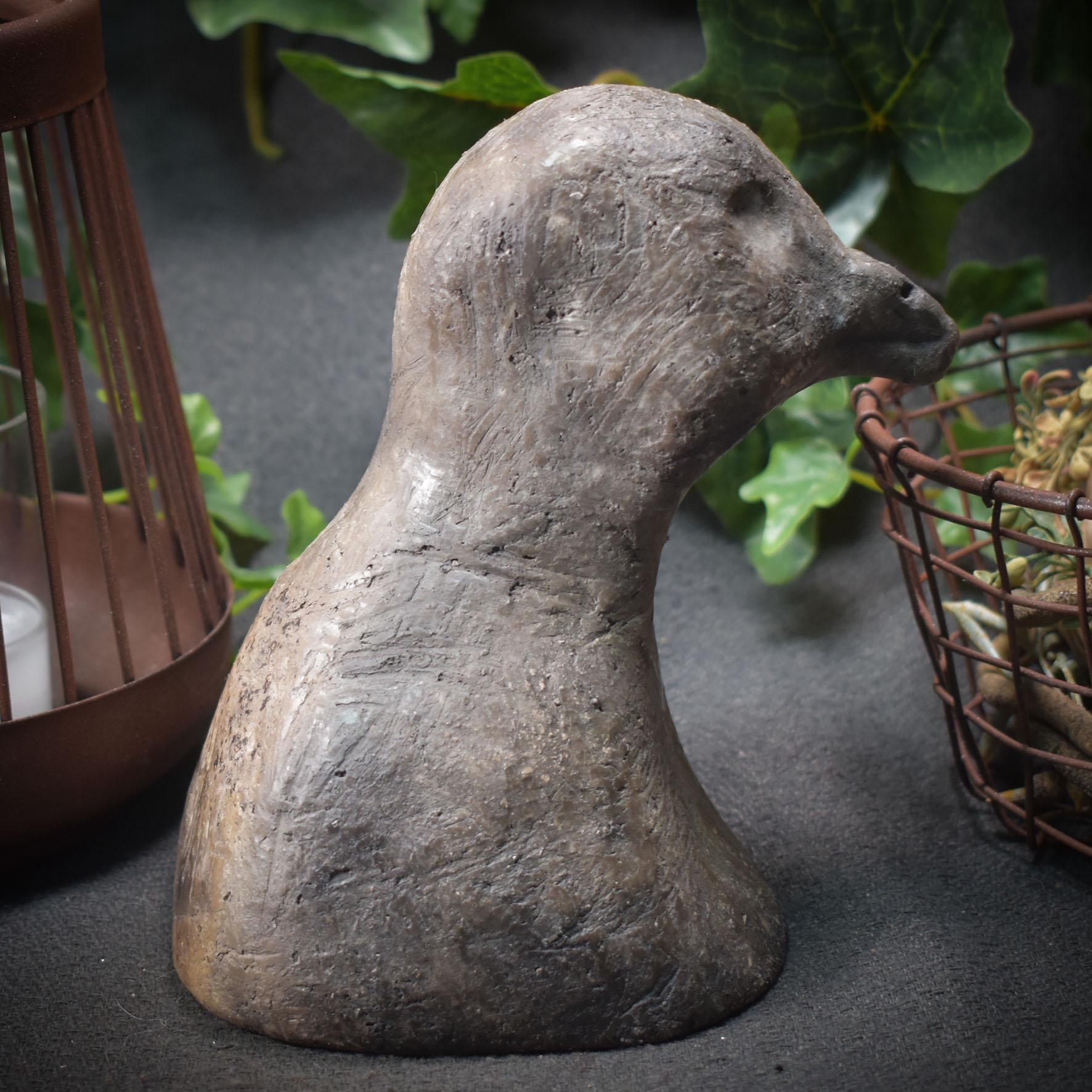 Handgefertigte Gänsebüste aus Ton - rustikale Frühlings- oder Osterdeko Art.Nr.: FRO013