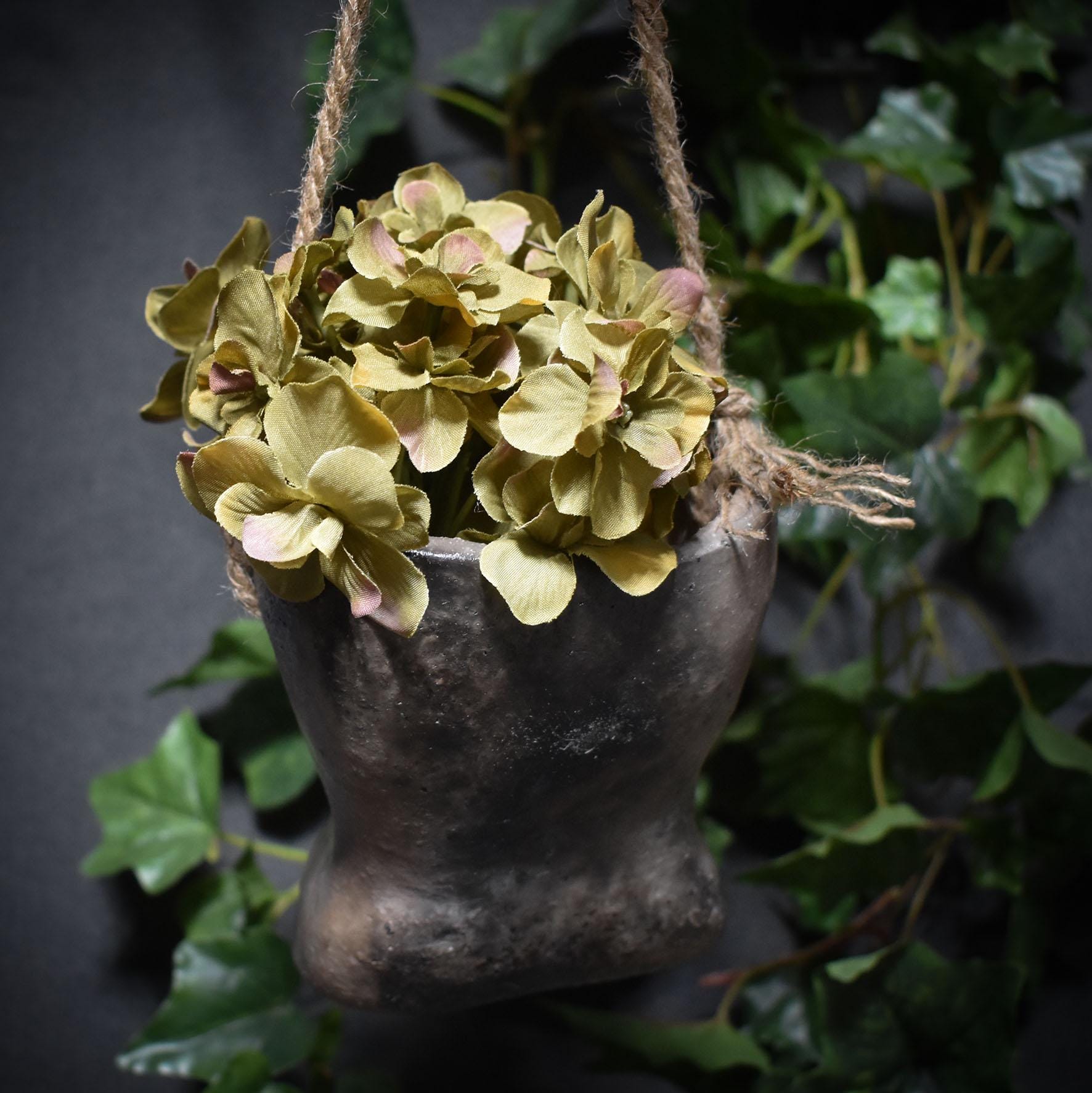 Hängendes Pflanzgefäß für Sukkulenten oder Kleine Pflanzen – Rustikale Frühlingsdeko
