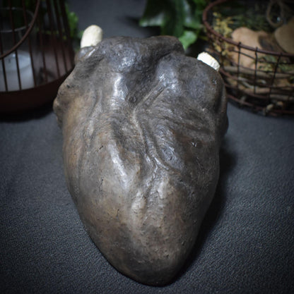 Anatomisches Herz aus Ton – traditionelle Rauchbrandkunst - Dein Motor des Lebens in Kunstform - Art.Nr.: SKU024