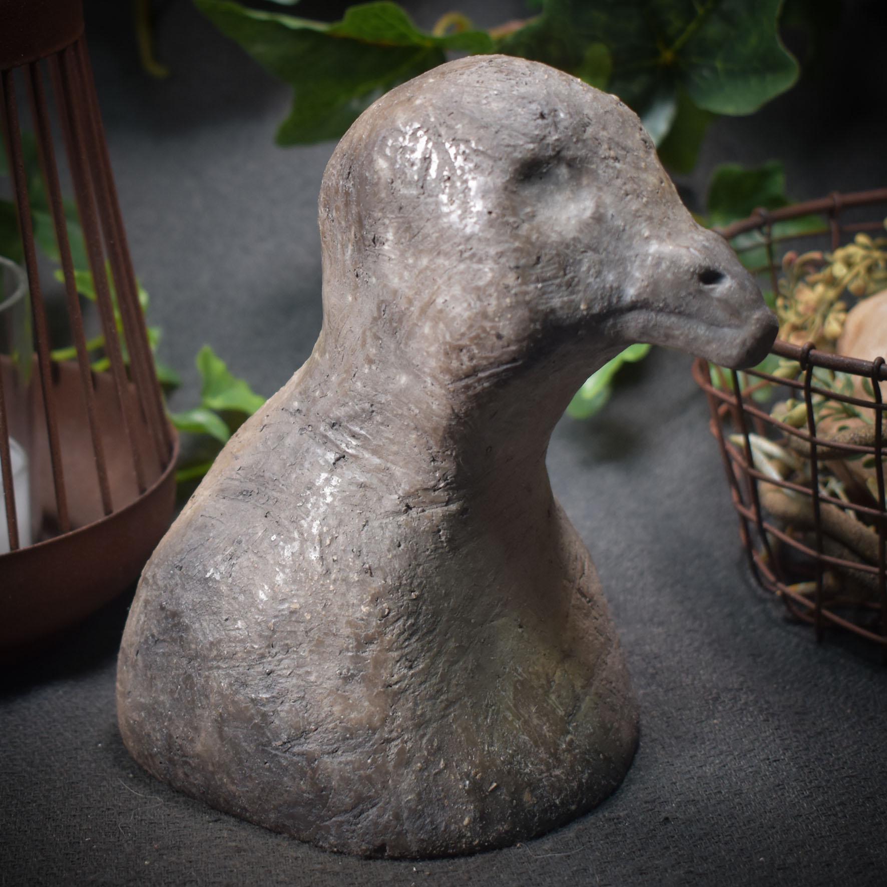 Handgefertigte Gänsebüste aus Ton - rustikale Frühlings- oder Osterdeko Art.Nr.: FRO013