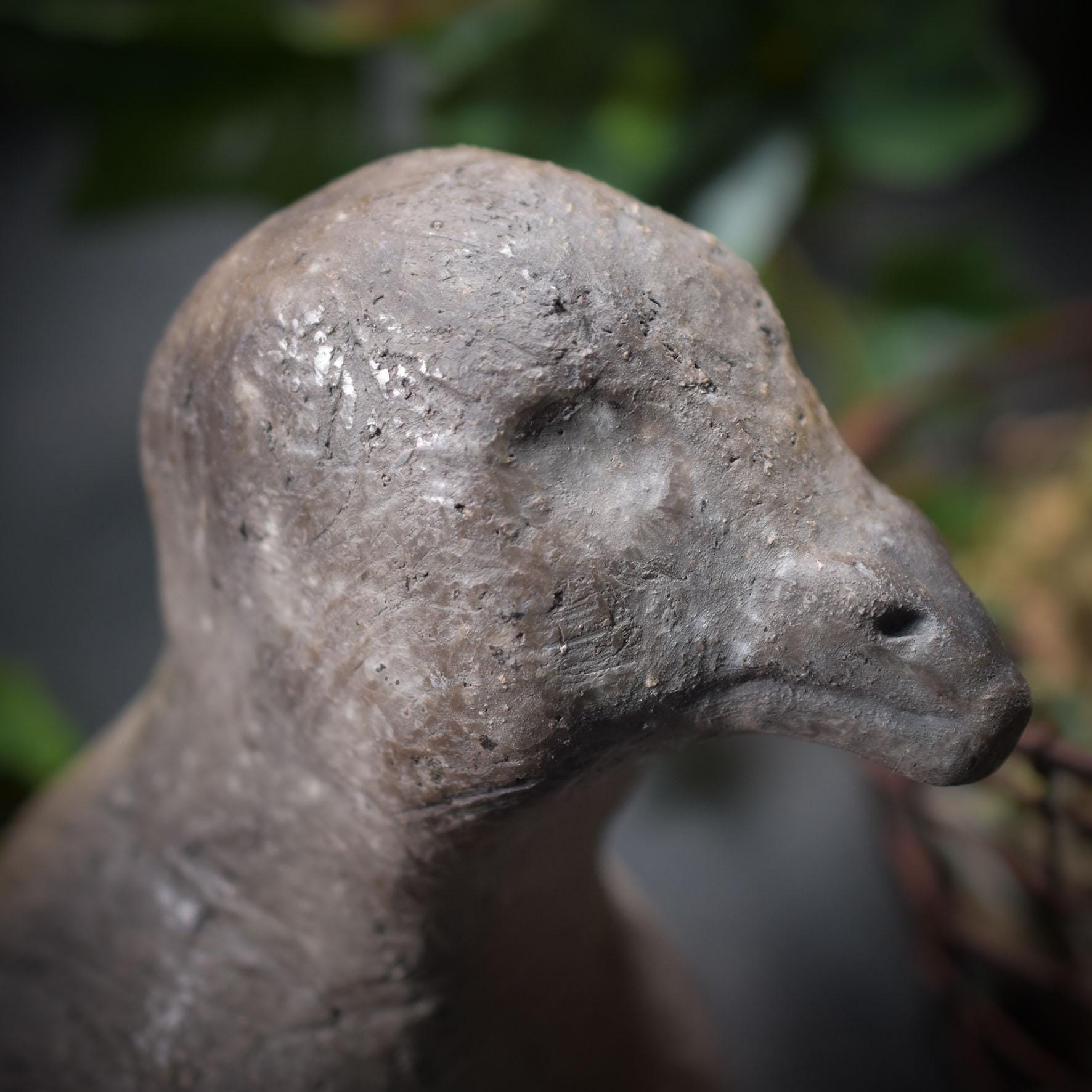 Handgefertigte Gänsebüste aus Ton - rustikale Frühlings- oder Osterdeko
