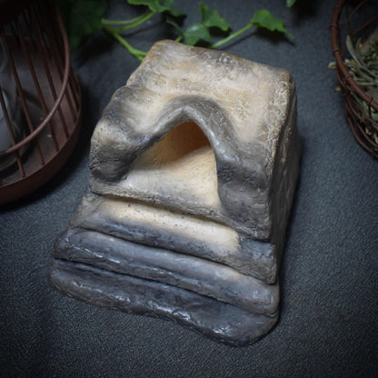 Portal ins Licht - handgefertigter Teelichthalter aus traditioneller Rauchbrandkunst - Art.Nr.: TKH008