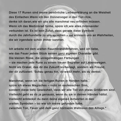 Rauchbrand-Runen – Handgefertigtes Orakel-Set - Selbstbegegnung -| Guidebook in Deutsch, Englisch oder Französisch