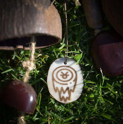 Shipibo Seed Rattle – Schamanenrassel mit Adlerrelief & Wurzelholzgriff - handgefertigtes Unikat