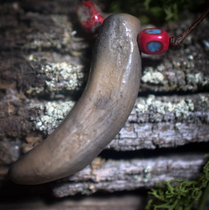 Amulett des Fuchszahns – Schamanisches Schmuckstück in Rauchbrandkunst - Archaische Eleganz & listige Kraft für deinen Weg - Art.Nr.: AMU047