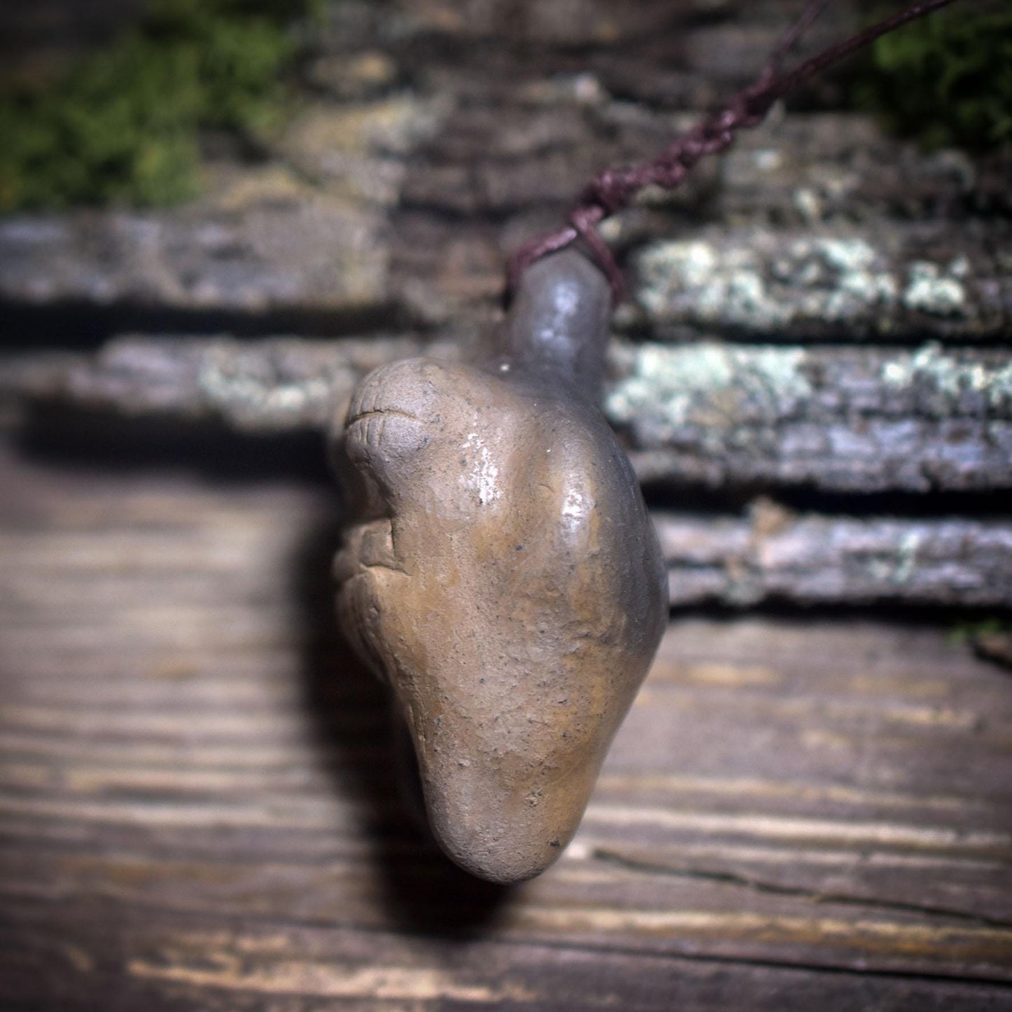 Amulett Venus von Hohlefels/Urweibliche Kraft in Rauchbrandkunst/Ein Symbol für Schöpfung und das archaisch Weibliche