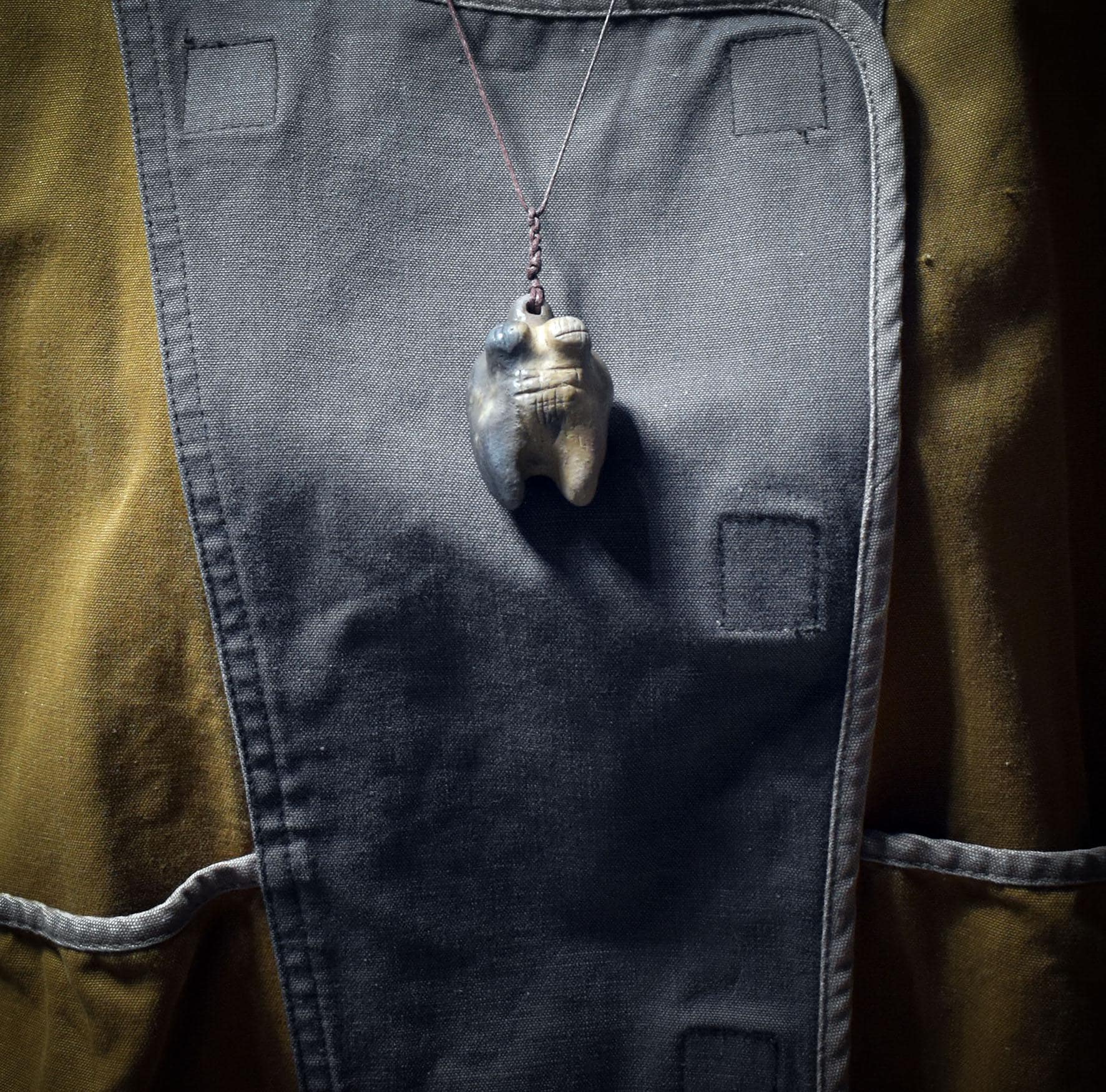 Amulett Venus von Hohlefels/Urweibliche Kraft in Rauchbrandkunst/Ein Symbol für Schöpfung und das archaisch Weibliche