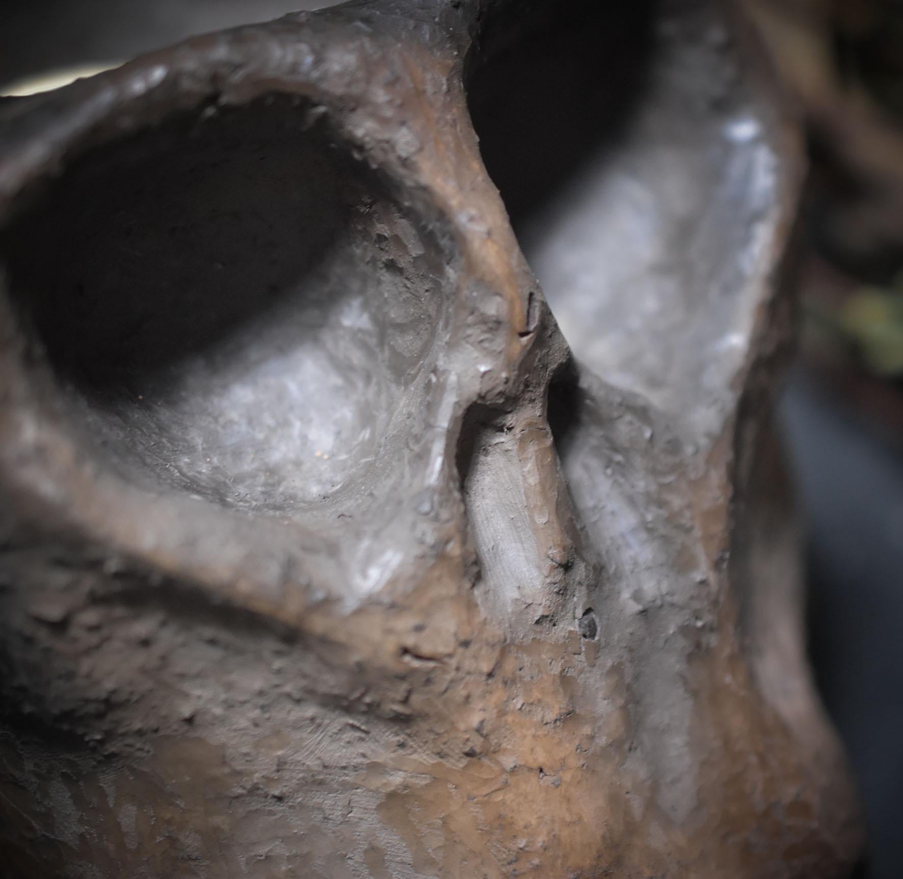 Botschaft zwischen den Welten – Rauchbrand-Kunstobjekt mit Taube & Totenschädel - Art.Nr.: SKU110