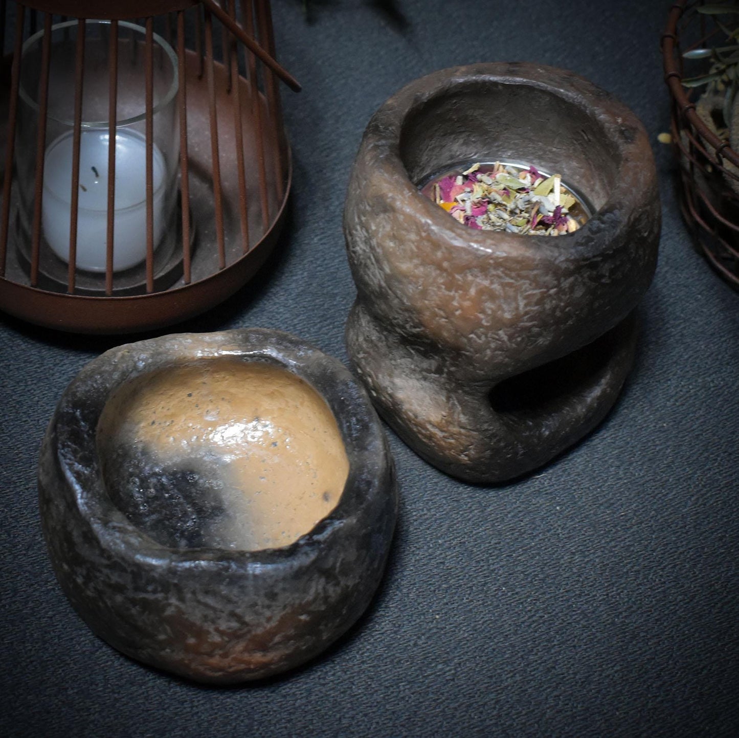 3-in-1 Rauchzauber – Vielseitiges Räucherstövchen/ Duftlampe/Teelichthalter in traditioneller Rauchbrandkunst - Art.Nr.: RÄG024