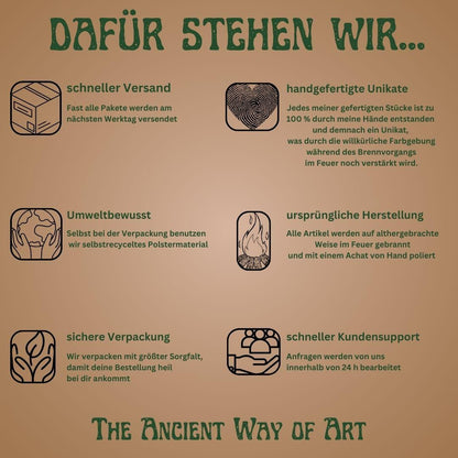 Amulett des Fuchszahns – Schamanisches Schmuckstück in Rauchbrandkunst - Archaische Eleganz & listige Kraft für deinen Weg