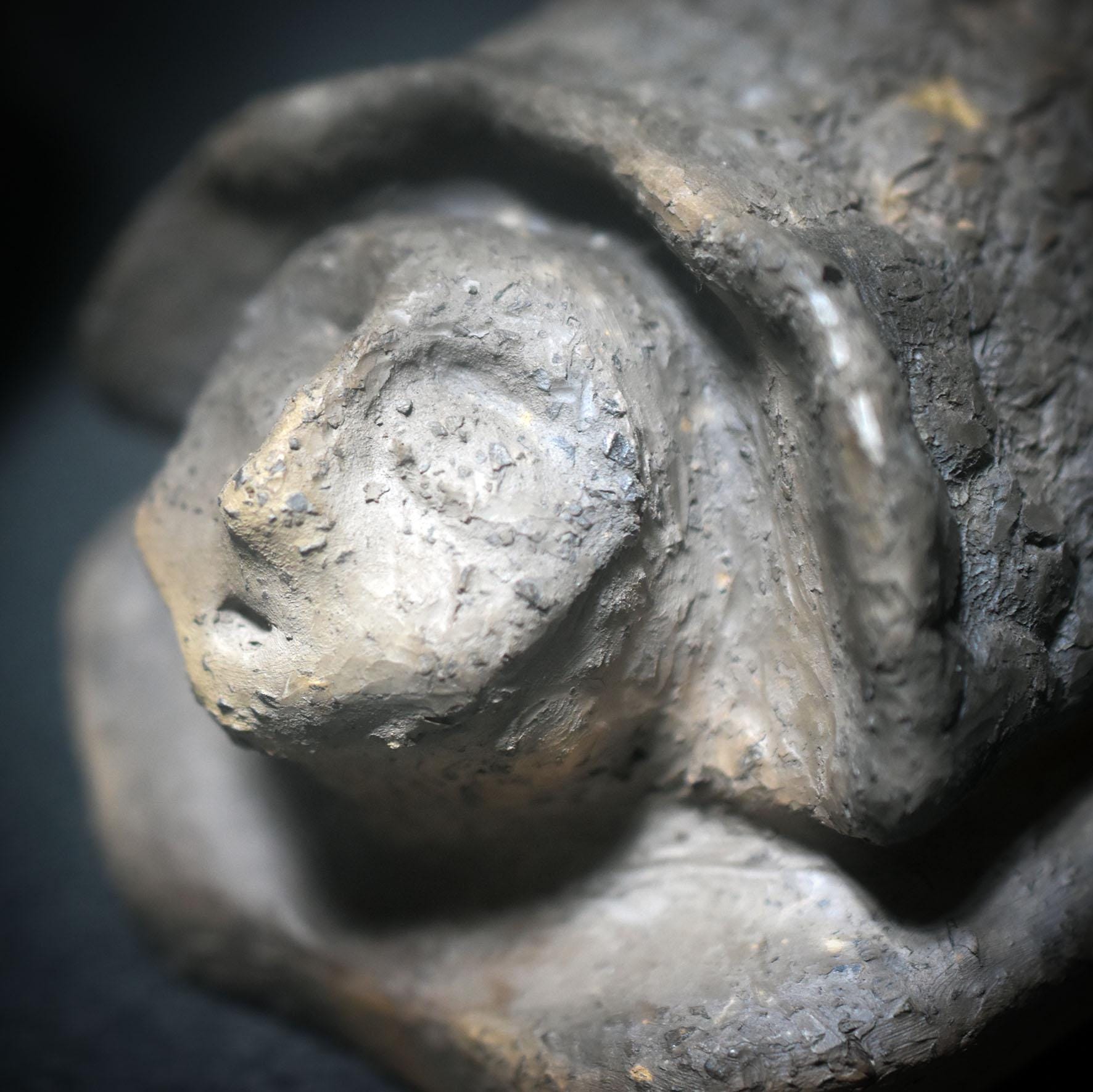 Hüterin der Zeit – Schildkröten-Skulptur mit menschlichem Antlitz - Traditionelle Rauchbrandkunst mit symbolischer Tiefe - Art.Nr.: SKU118