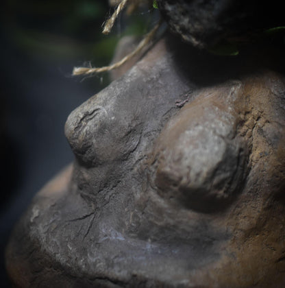 Göttin des Waldes – Skulptur mit echtem Baumpilz, primitive Kunst in Rauchbrandtechnik - Art.Nr.: SKU125