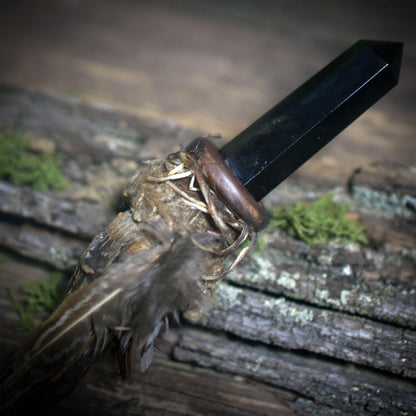 Ritualstab des Schutzes – Dein Begleiter aus Geweih und goldenem Obsidian - Art.Nr.: RST015