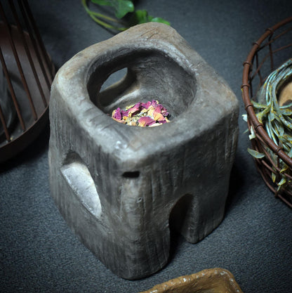 4-in-1 Räuchergefäß in Form eines Turms – Handgefertigtes Unikat für Ritual und Reinigung - Art.Nr.: RÄG033