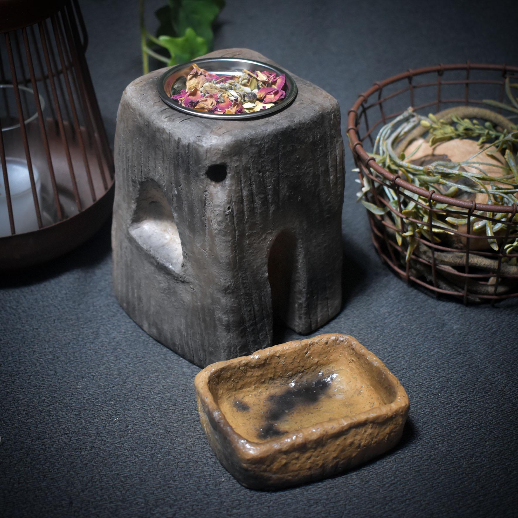 4-in-1 Räuchergefäß in Form eines Turms – Handgefertigtes Unikat für Ritual und Reinigung - Art.Nr.: RÄG033