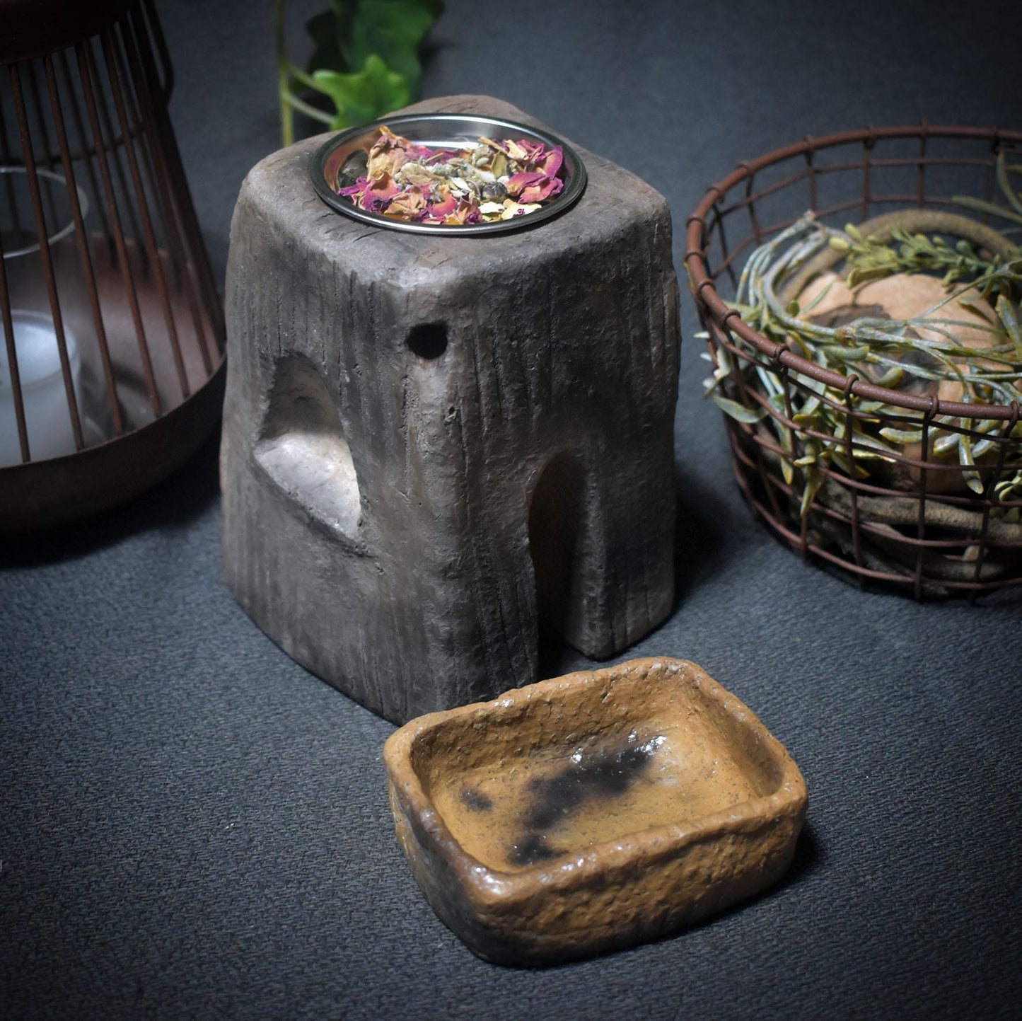 4-in-1 Räuchergefäß in Form eines Turms – Handgefertigtes Unikat für Ritual und Reinigung