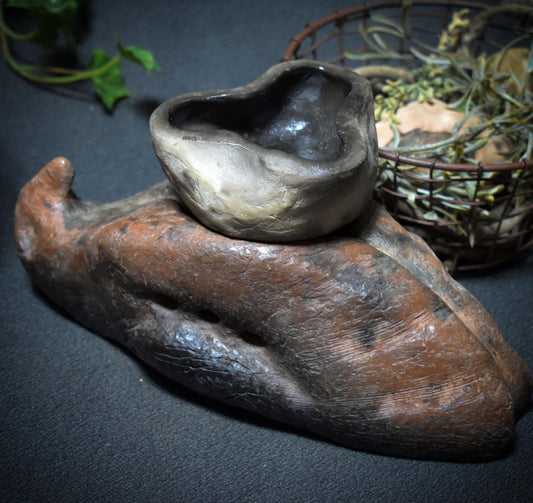 Der liegende Falke/4-in-1 Räuchergefäß für Klarheit & Weitblick - Duftlampe/Räucherschale/Räucherstövchen/Teelichthalter - Art.Nr.: RÄG038