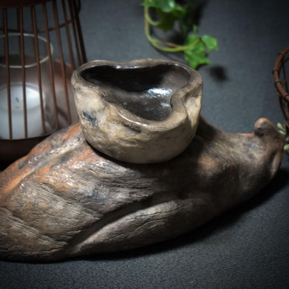 Der liegende Falke/4-in-1 Räuchergefäß für Klarheit & Weitblick - Duftlampe/Räucherschale/Räucherstövchen/Teelichthalter