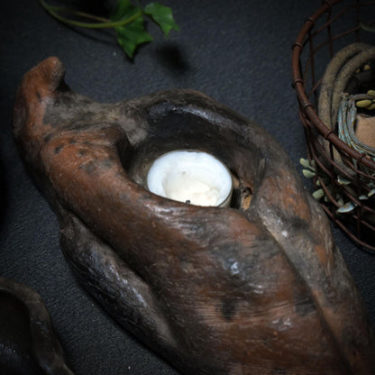 Der liegende Falke/4-in-1 Räuchergefäß für Klarheit & Weitblick - Duftlampe/Räucherschale/Räucherstövchen/Teelichthalter