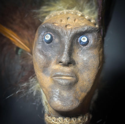 Ritualstab des Sehenden – Schamanenkopf mit Lebensspirale - spirituelles Werkzeug - Art.Nr.: RST017