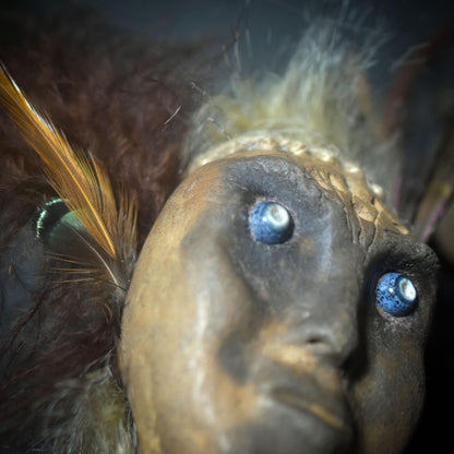 Ritualstab des Sehenden – Schamanenkopf mit Lebensspirale - spirituelles Werkzeug - Art.Nr.: RST017