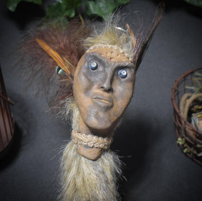 Ritualstab des Sehenden – Schamanenkopf mit Lebensspirale - spirituelles Werkzeug - Art.Nr.: RST017