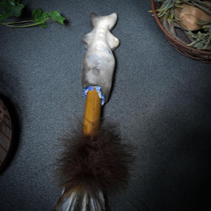 Räucherfedern der Mondgöttin – Hüterin von Intuition und Klarheit - archaische Rauchbrandkunst - Ritualwerkzeug - Art.Nr.: RÄF010