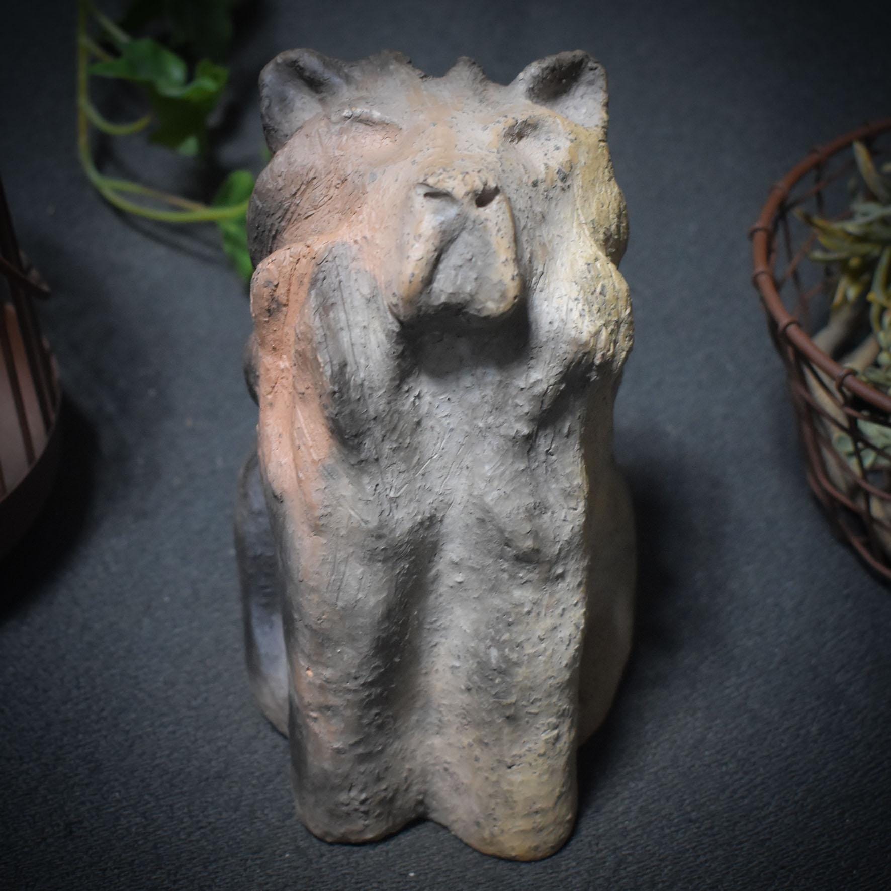 Krafttier Löwe – Feuergeborene Skulptur in Rauchbrandkunst - archaische Kunst - Schamanismus - Art.Nr.: SKU140