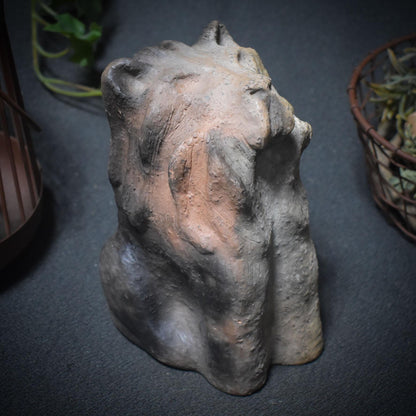 Krafttier Löwe – Feuergeborene Skulptur in Rauchbrandkunst - archaische Kunst - Schamanismus - Art.Nr.: SKU140