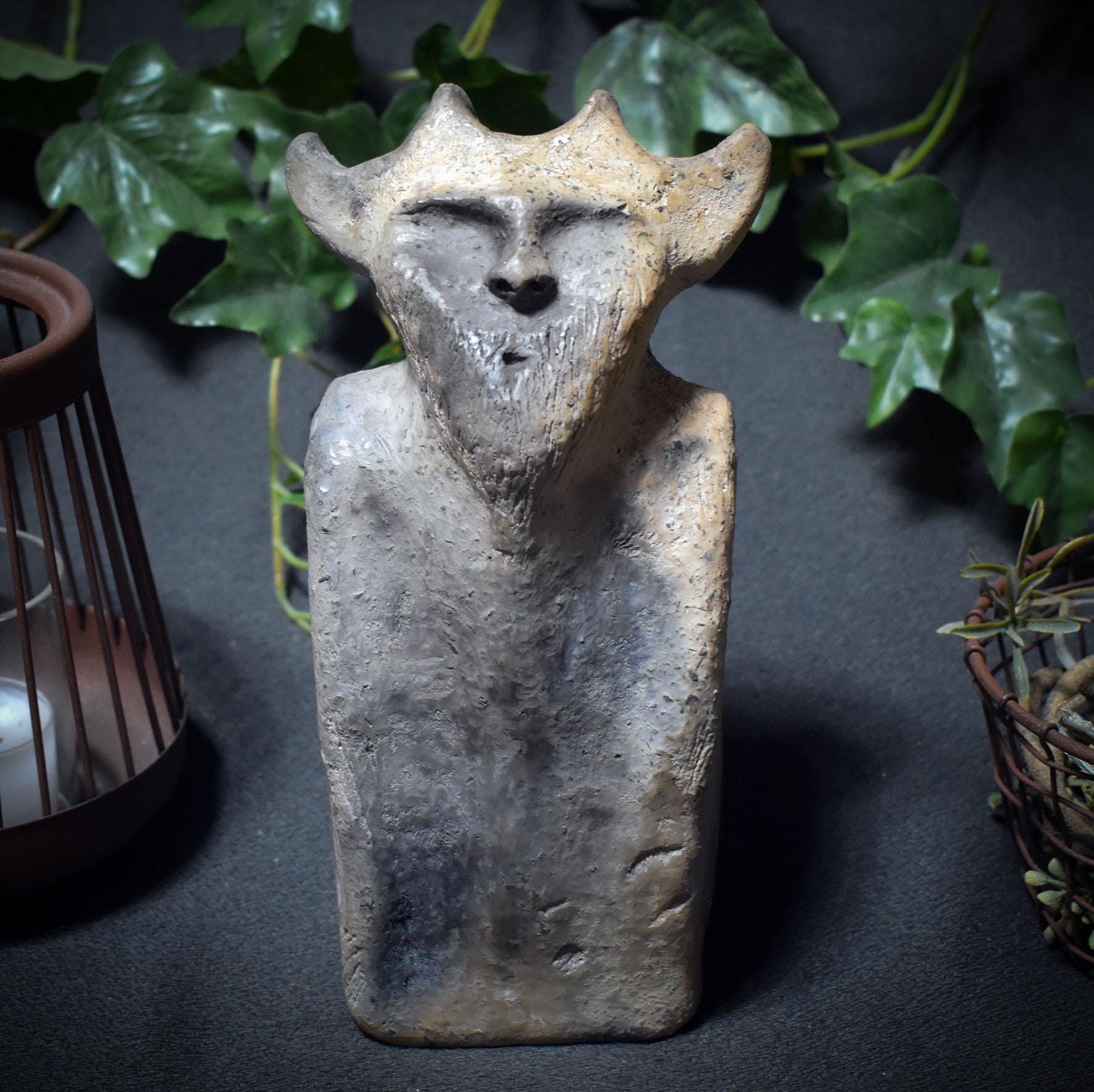 Hüter des Waldes – Cernunnos in Rauchbrandkunst - archaische Kunstform