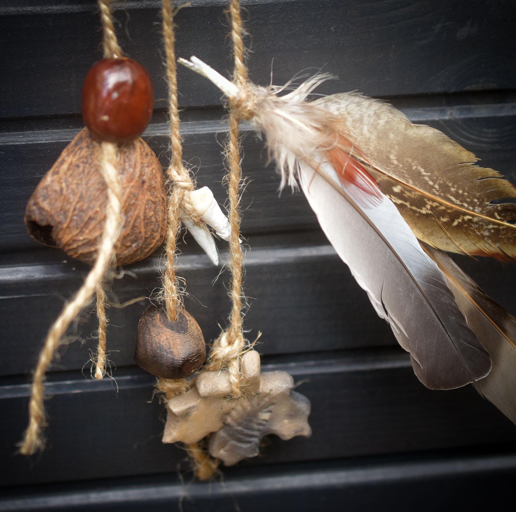 Cernunnos – Der Gehörnte Gott in Rauchbrandkunst als Wanddeko - archaisch anmutend