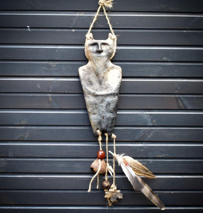 Cernunnos – Der Gehörnte Gott in Rauchbrandkunst als Wanddeko - archaisch anmutend