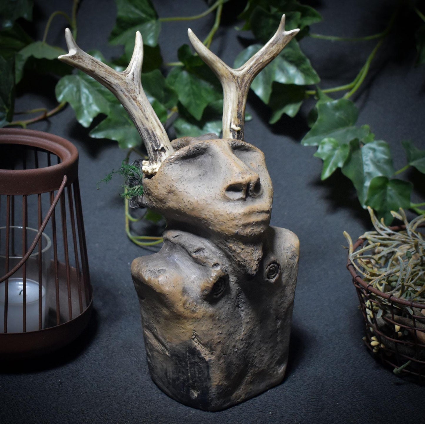 Cernunnos – Hüter des Waldes und der wilden Seele - keltische Mythologie, traditionell gebrannte Rauchbrandkunst - Art.Nr.: SKU155